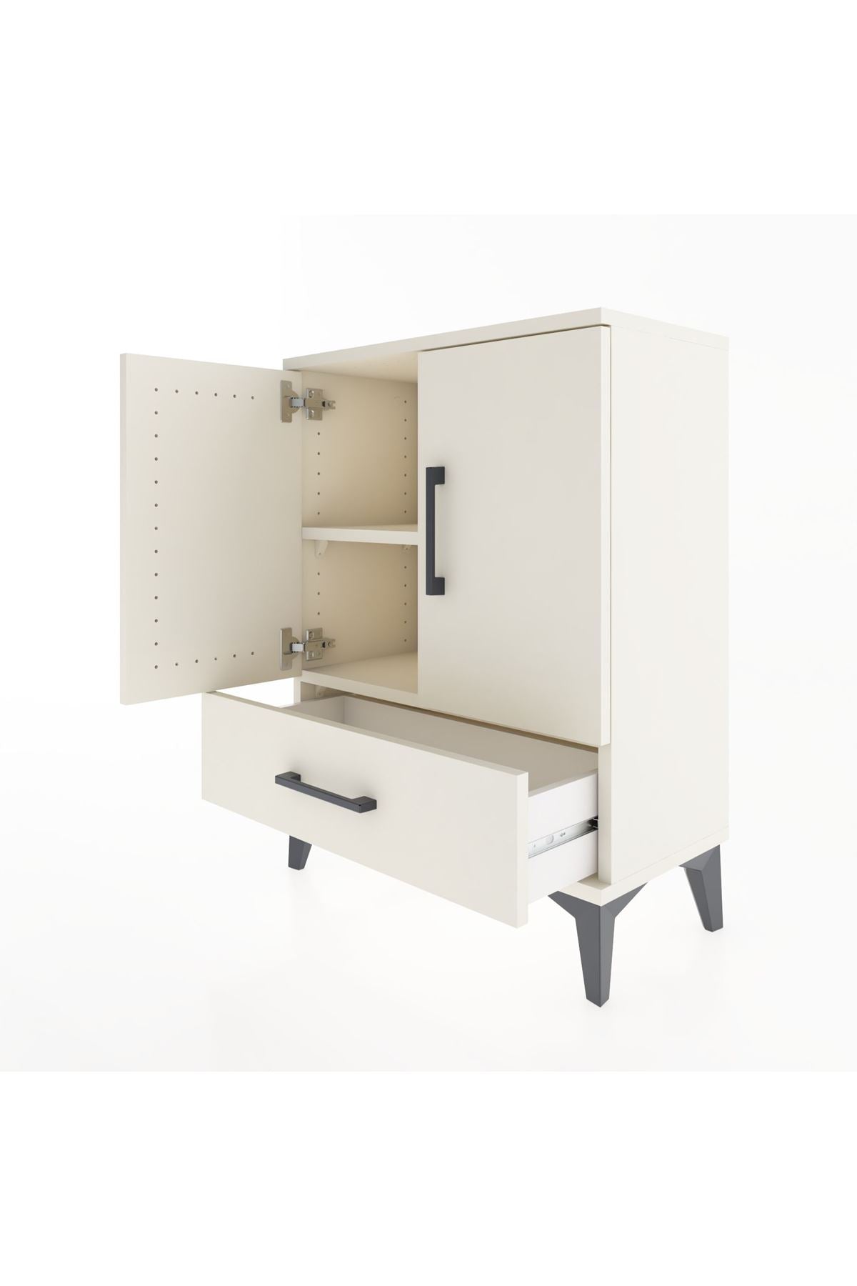 Arges Komodin 2 Raflı Tek Çekmeceli Tek Kapaklı 60x30x80 - S13M020V1A