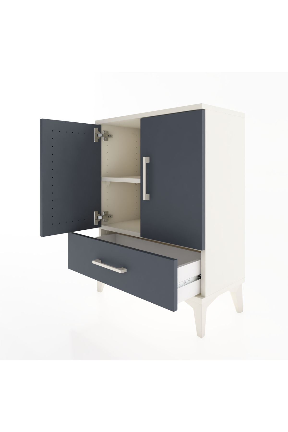 Arges Komodin 2 Raflı Tek Çekmeceli Tek Kapaklı 60x30x80 - S13M020V2A