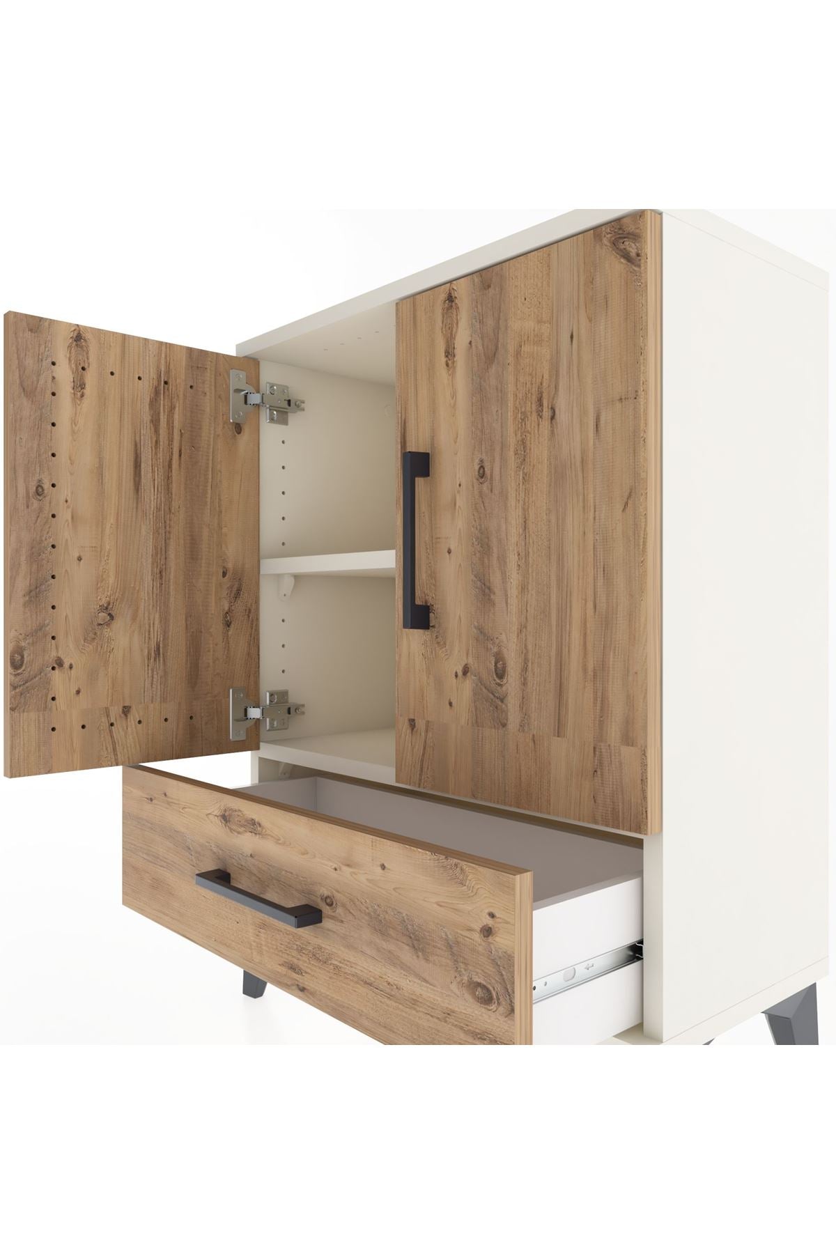 Arges Komodin 2 Raflı Tek Çekmeceli Tek Kapaklı 60x30x80 - S13M020V3A