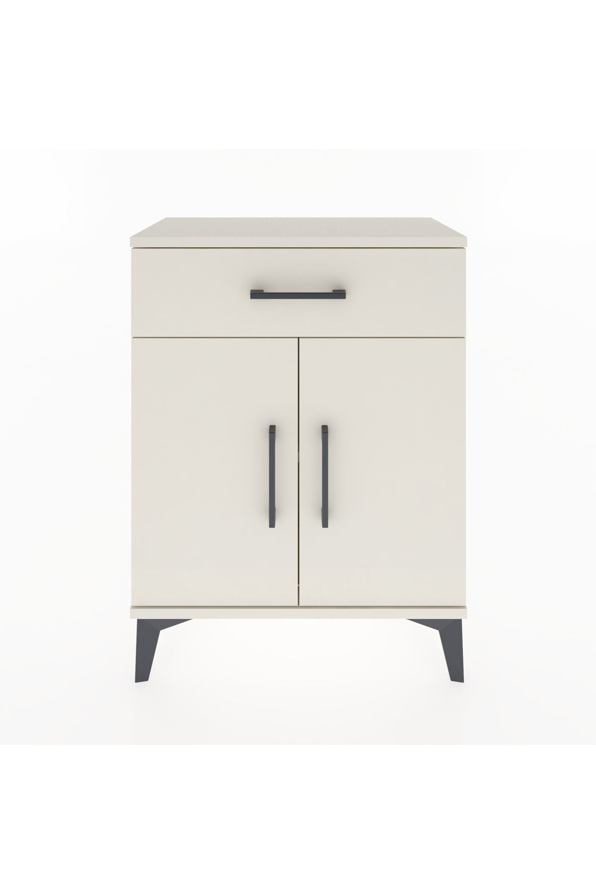 Arges Komodin Tek Raflı Tek Çekmeceli 2 Kapaklı 60x30x80 - S13M021V1A