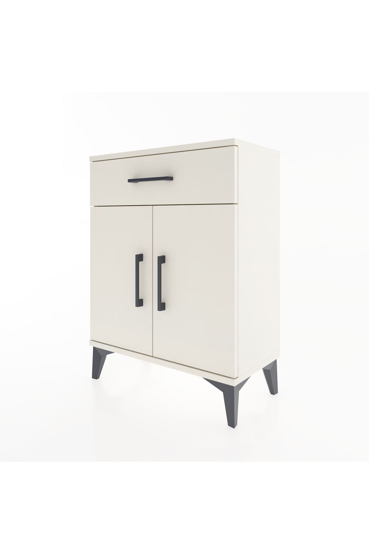 Arges Komodin Tek Raflı Tek Çekmeceli 2 Kapaklı 60x30x80 - S13M021V1A