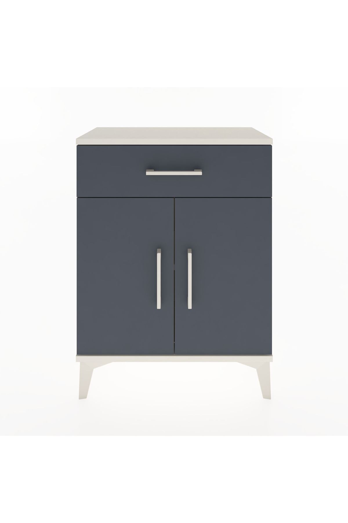 Arges Komodin Tek Raflı Tek Çekmeceli 2 Kapaklı 60x30x80 - S13M021V2A