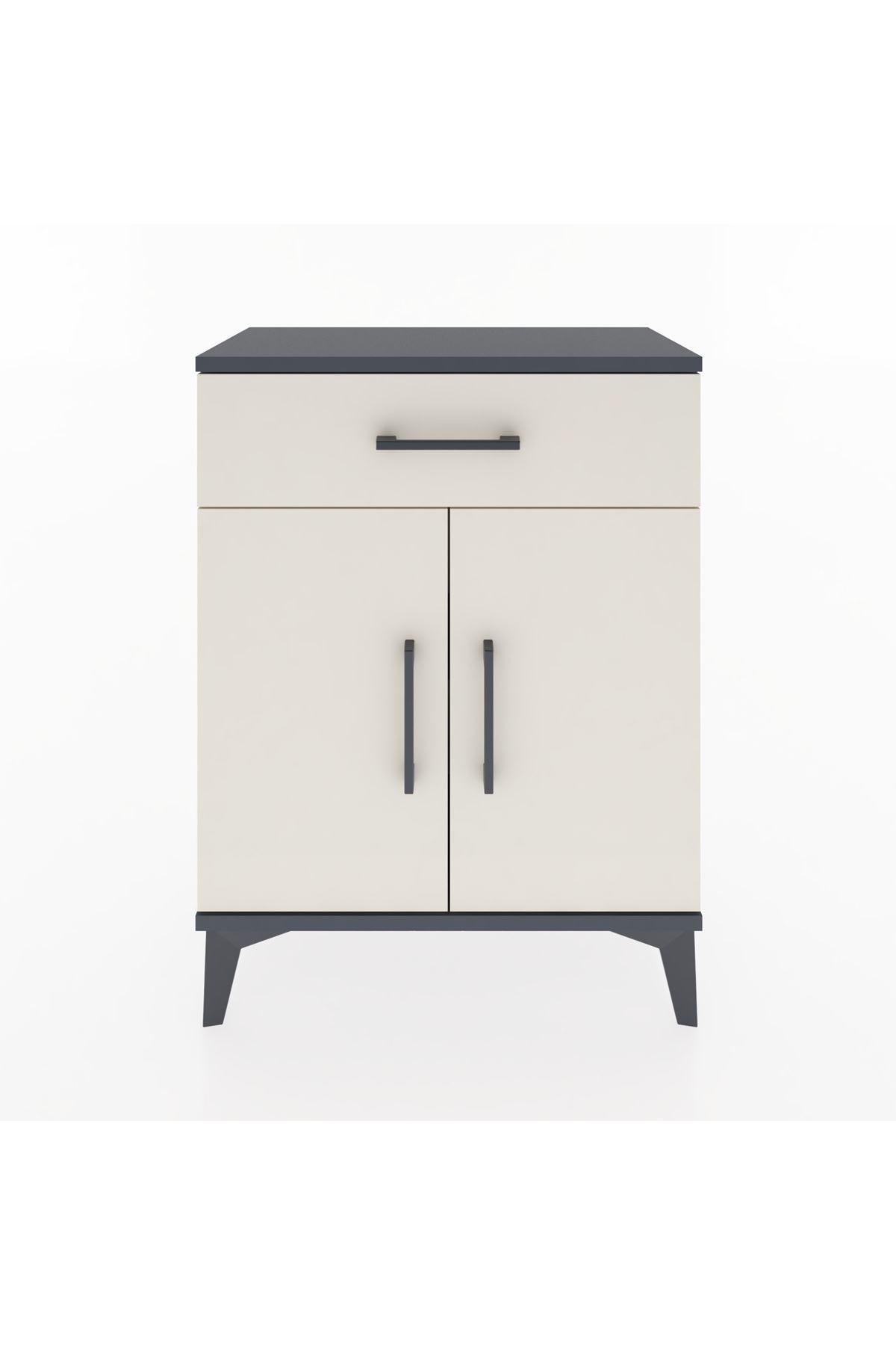 Arges Komodin Tek Raflı Tek Çekmeceli 2 Kapaklı 60x30x80 - S13M021V4A