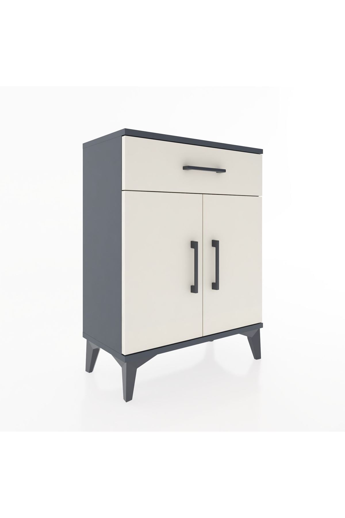 Arges Komodin Tek Raflı Tek Çekmeceli 2 Kapaklı 60x30x80 - S13M021V4A