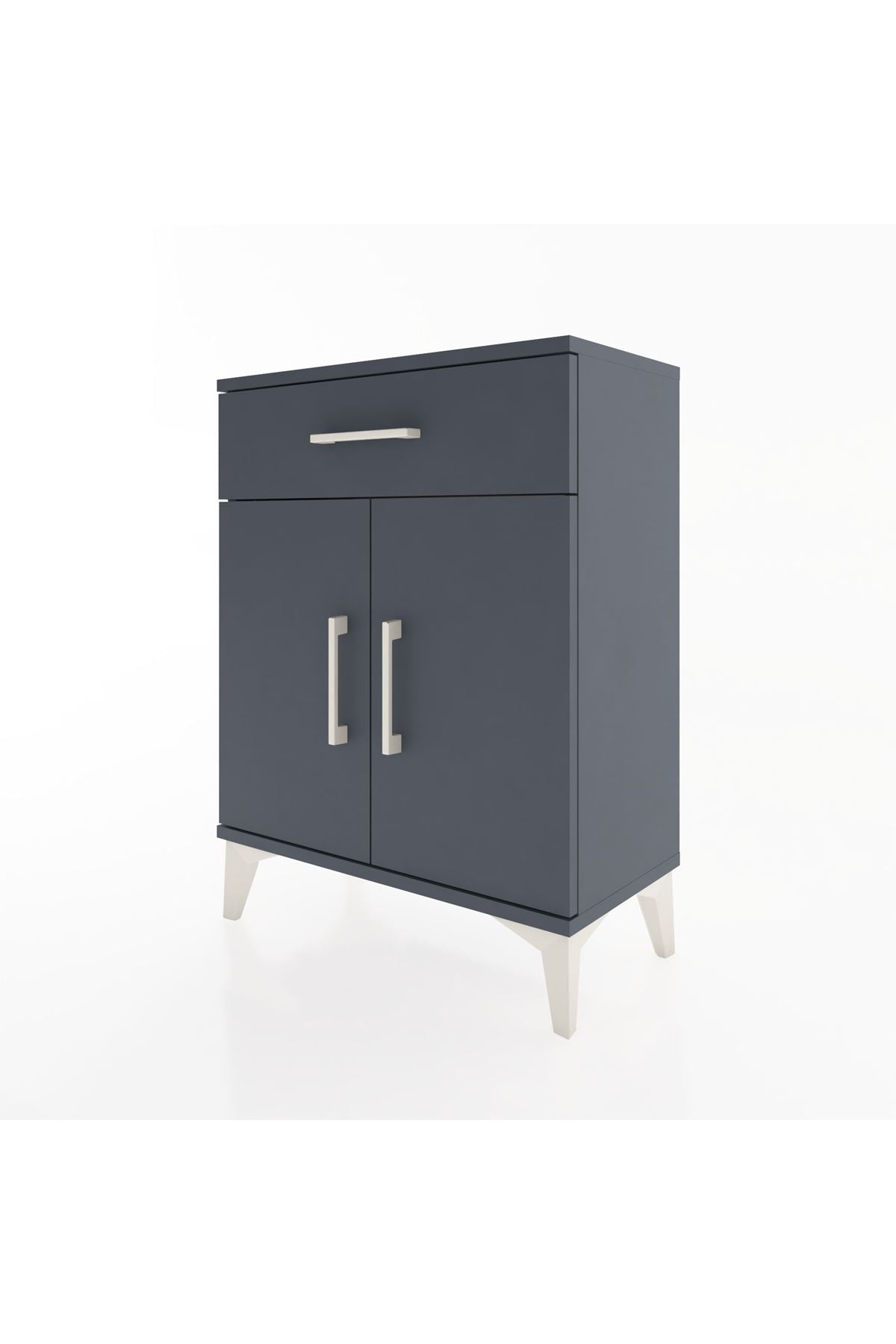 Arges Komodin Tek Raflı Tek Çekmeceli 2 Kapaklı 60x30x80 - S13M021V5A