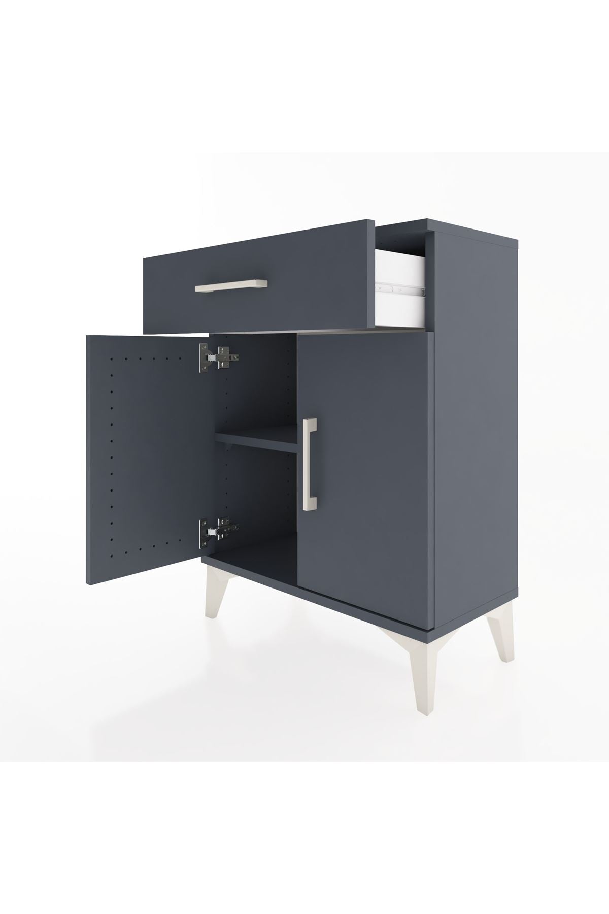 Arges Komodin Tek Raflı Tek Çekmeceli 2 Kapaklı 60x30x80 - S13M021V5A