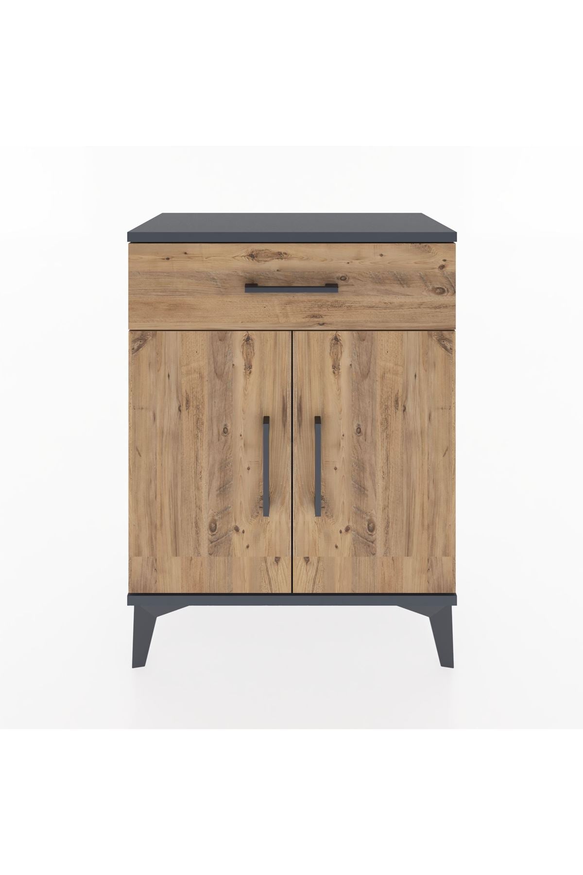 Arges Komodin Tek Raflı Tek Çekmeceli 2 Kapaklı 60x30x80 - S13M021V6A