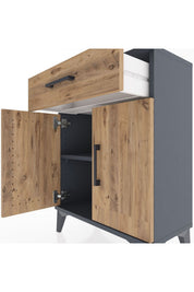 Arges Komodin Tek Raflı Tek Çekmeceli 2 Kapaklı 60x30x80 - S13M021V6A