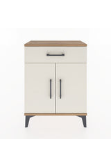 Arges Komodin Tek Raflı Tek Çekmeceli 2 Kapaklı 60x30x80