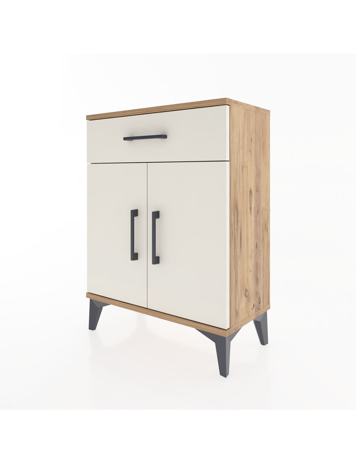 Arges Komodin Tek Raflı Tek Çekmeceli 2 Kapaklı 60x30x80 - S13M021V7A