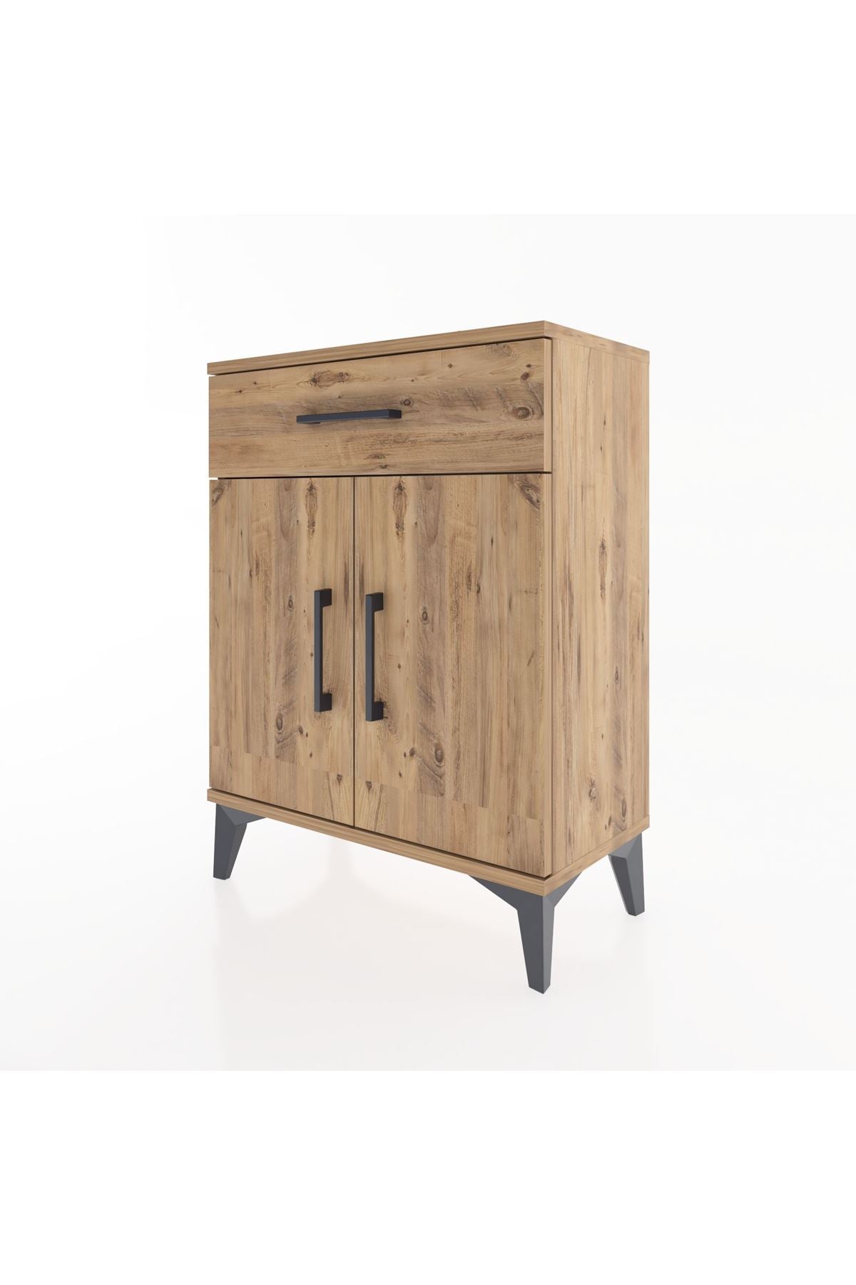 Arges Komodin Tek Raflı Tek Çekmeceli 2 Kapaklı 60x30x80 - S13M021V9A