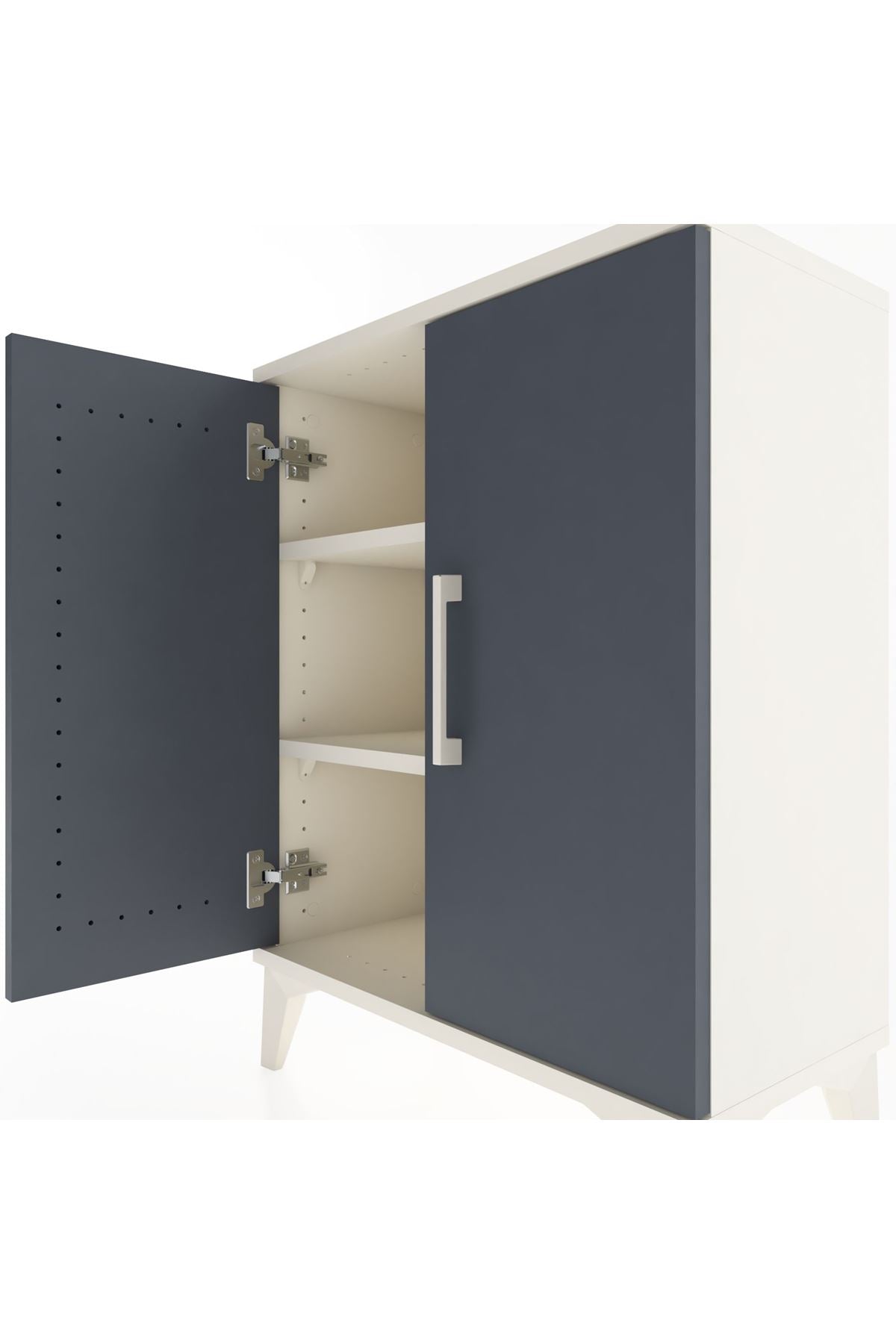 Arges Komodin 2 Raflı 2 Kapaklı 60x30x80 - S13M022V2A