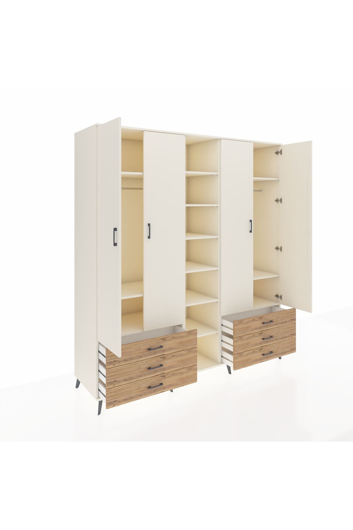 Kronos Dolap 13 Raflı 6 Çekmeceli 2 Askılı 220x59x243 - S784M002V06C