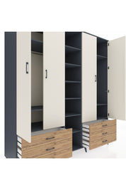 Kronos Dolap 13 Raflı 6 Çekmeceli 2 Askılı 220x59x243 - S784M002V15C