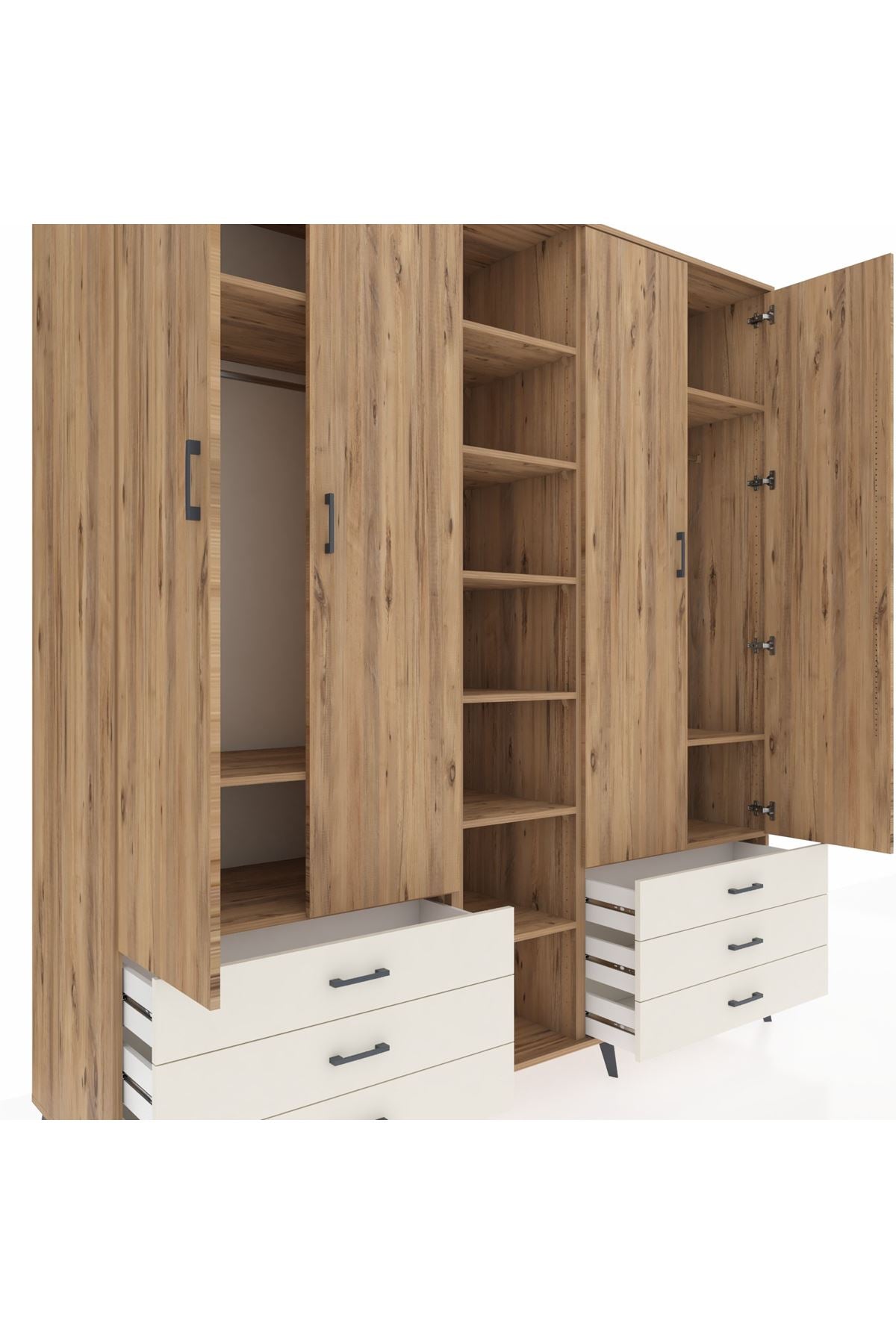 Kronos Dolap 13 Raflı 6 Çekmeceli 2 Askılı 220x59x243 - S784M002V19C
