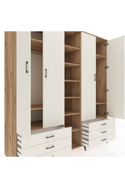 Kronos Dolap 13 Raflı 6 Çekmeceli 2 Askılı 220x59x243 - S784M002V22C