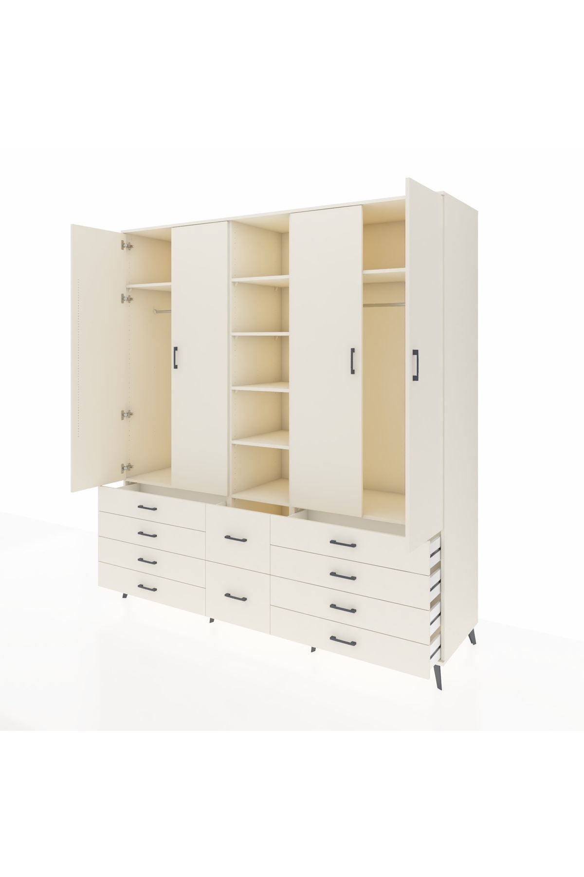 Kronos Dolap 9 Raflı 10 Çekmeceli 2 Askılı 220x59x243 - S784M003V04C