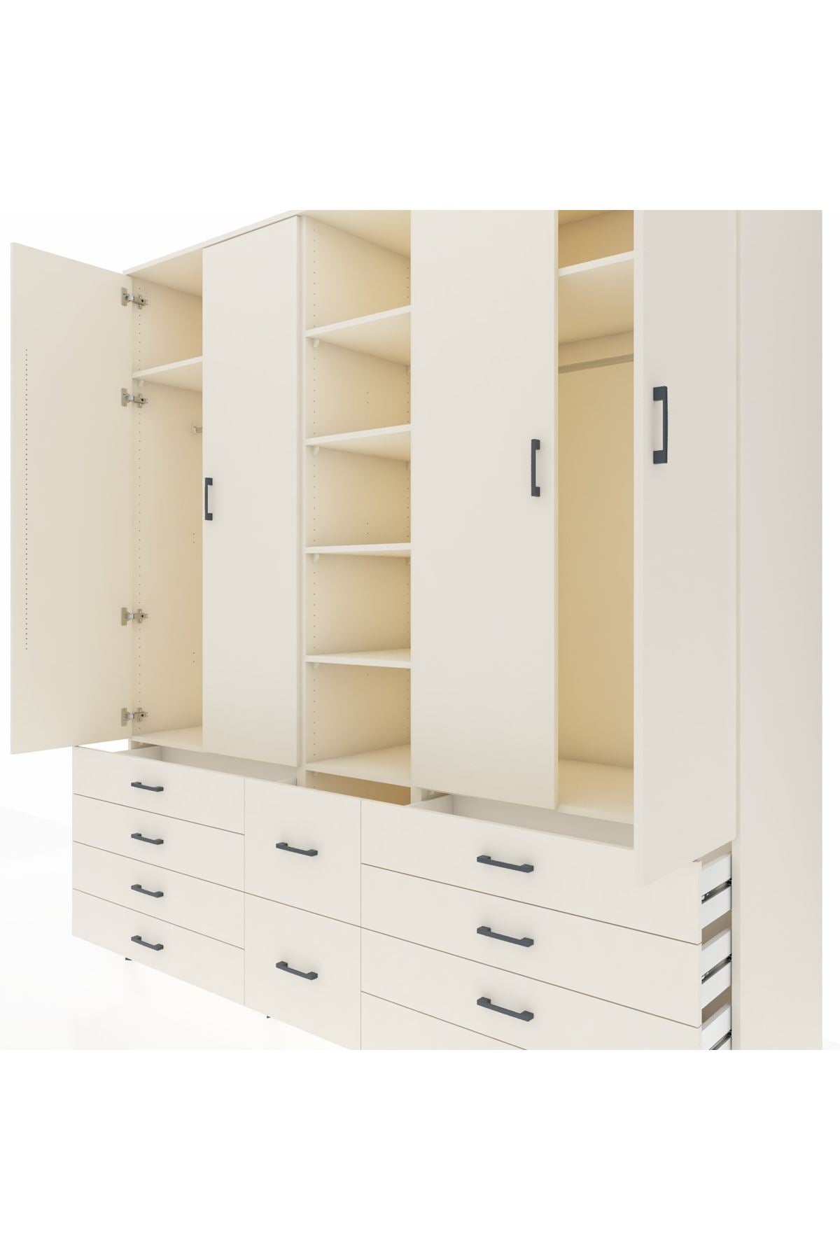 Kronos Dolap 9 Raflı 10 Çekmeceli 2 Askılı 220x59x243 - S784M003V04C
