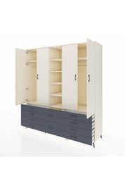 Kronos Dolap 9 Raflı 10 Çekmeceli 2 Askılı 220x59x243 - S784M003V05C