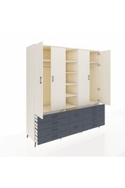 Kronos Dolap 9 Raflı 10 Çekmeceli 2 Askılı 220x59x243 - S784M003V05C