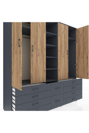 Kronos Dolap 9 Raflı 10 Çekmeceli 2 Askılı 220x59x243 - S784M003V11C