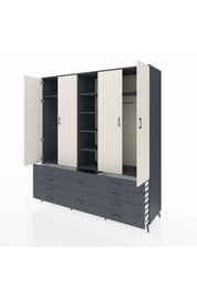 Kronos Dolap 9 Raflı 10 Çekmeceli 2 Askılı 220x59x243 - S784M003V14C