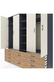 Kronos Dolap 9 Raflı 10 Çekmeceli 2 Askılı 220x59x243 - S784M003V15C