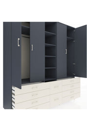 Kronos Dolap 9 Raflı 10 Çekmeceli 2 Askılı 220x59x243 - S784M003V16C