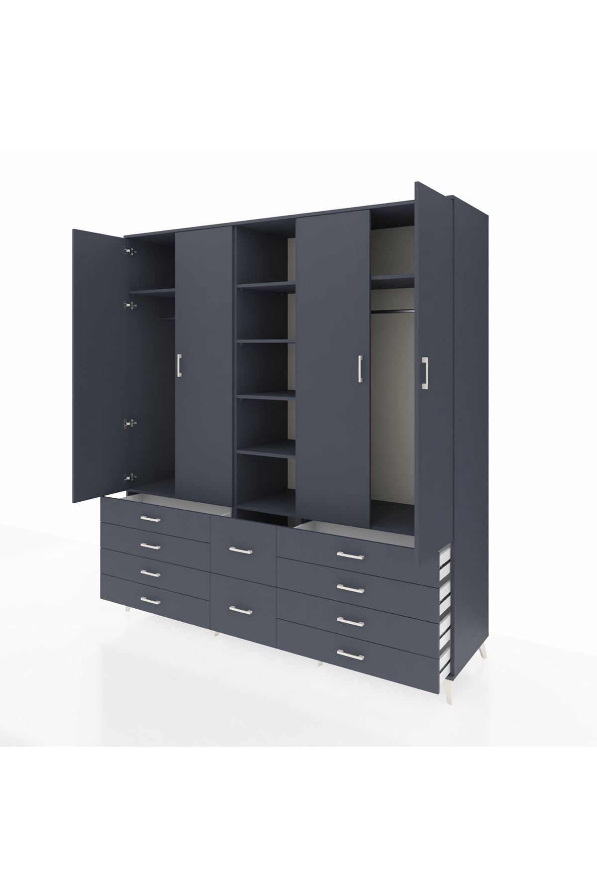 Kronos Dolap 9 Raflı 10 Çekmeceli 2 Askılı 220x59x243 - S784M003V17C
