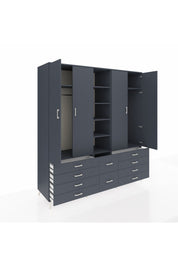 Kronos Dolap 9 Raflı 10 Çekmeceli 2 Askılı 220x59x243 - S784M003V17C