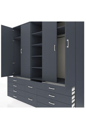 Kronos Dolap 9 Raflı 10 Çekmeceli 2 Askılı 220x59x243 - S784M003V17C