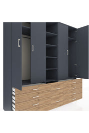 Kronos Dolap 9 Raflı 10 Çekmeceli 2 Askılı 220x59x243 - S784M003V18C