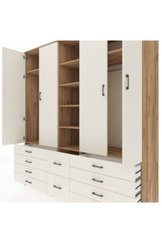 Kronos Dolap 9 Raflı 10 Çekmeceli 2 Askılı 220x59x243 - S784M003V22C
