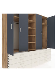 Kronos Dolap 9 Raflı 10 Çekmeceli 2 Askılı 220x59x243 - S784M003V25C
