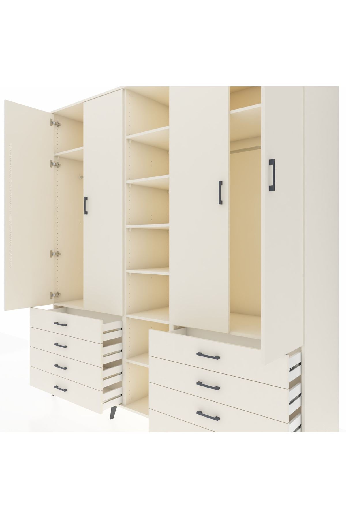 Kronos Dolap 10 Raflı 8 Çekmeceli 2 Askılı 220x59x243 - S784M004V04C