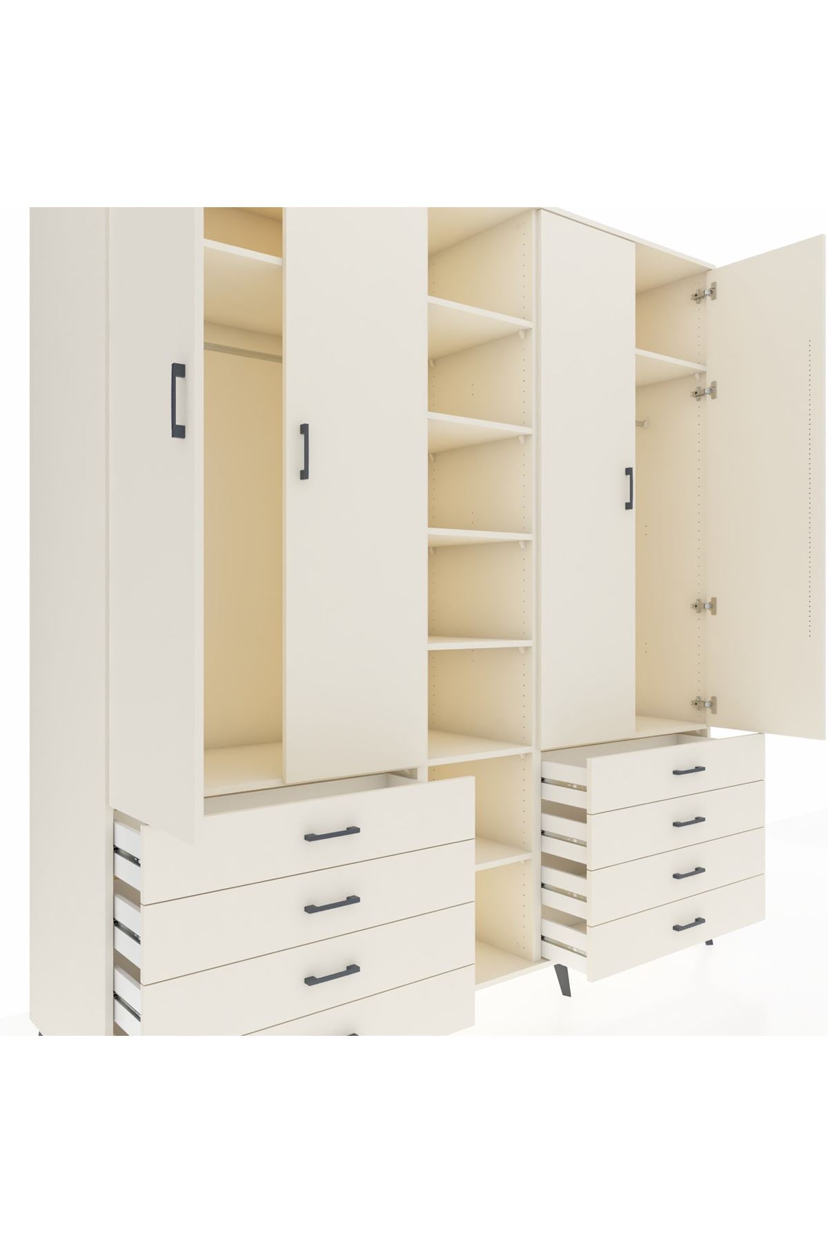 Kronos Dolap 10 Raflı 8 Çekmeceli 2 Askılı 220x59x243 - S784M004V04C