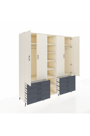 Kronos Dolap 10 Raflı 8 Çekmeceli 2 Askılı 220x59x243 - S784M004V05C