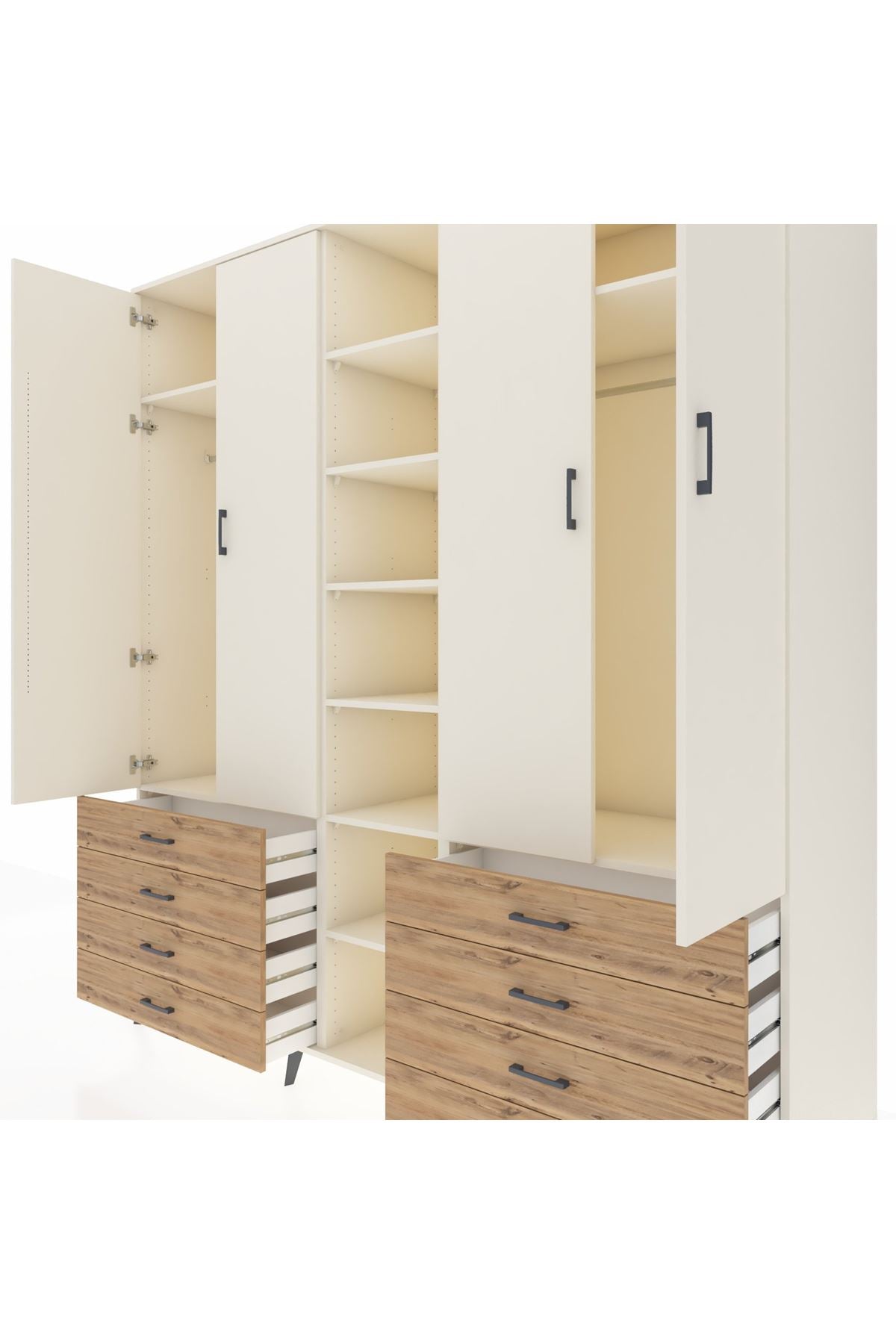 Kronos Dolap 10 Raflı 8 Çekmeceli 2 Askılı 220x59x243 - S784M004V06C