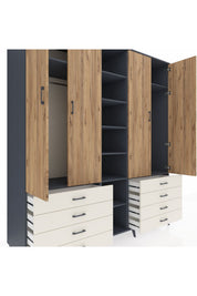 Kronos Dolap 10 Raflı 8 Çekmeceli 2 Askılı 220x59x243 - S784M004V10C