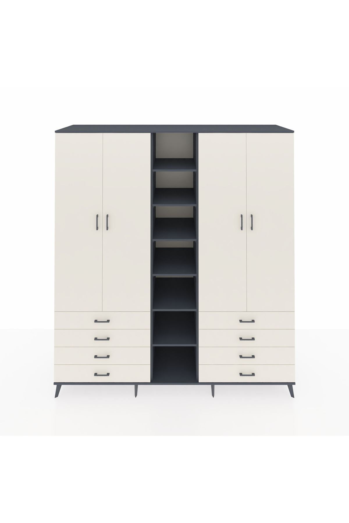 Kronos Dolap 10 Raflı 8 Çekmeceli 2 Askılı 220x59x243 - S784M004V13C