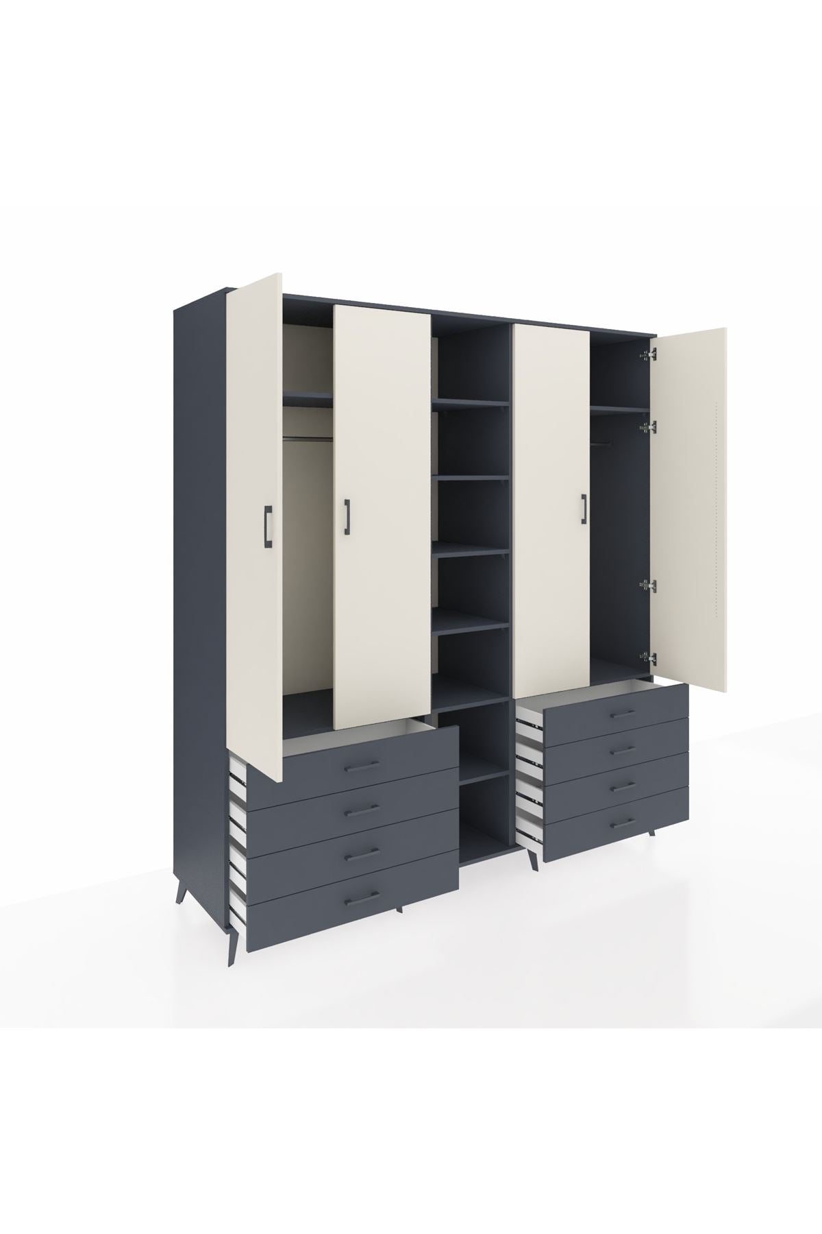 Kronos Dolap 10 Raflı 8 Çekmeceli 2 Askılı 220x59x243 - S784M004V14C