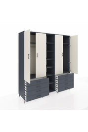 Kronos Dolap 10 Raflı 8 Çekmeceli 2 Askılı 220x59x243 - S784M004V14C