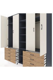 Kronos Dolap 10 Raflı 8 Çekmeceli 2 Askılı 220x59x243 - S784M004V15C