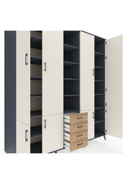 Kronos Dolap 17 Raflı 4 Çekmeceli 8 Kapaklı 220x59x243 - S784M005V15C