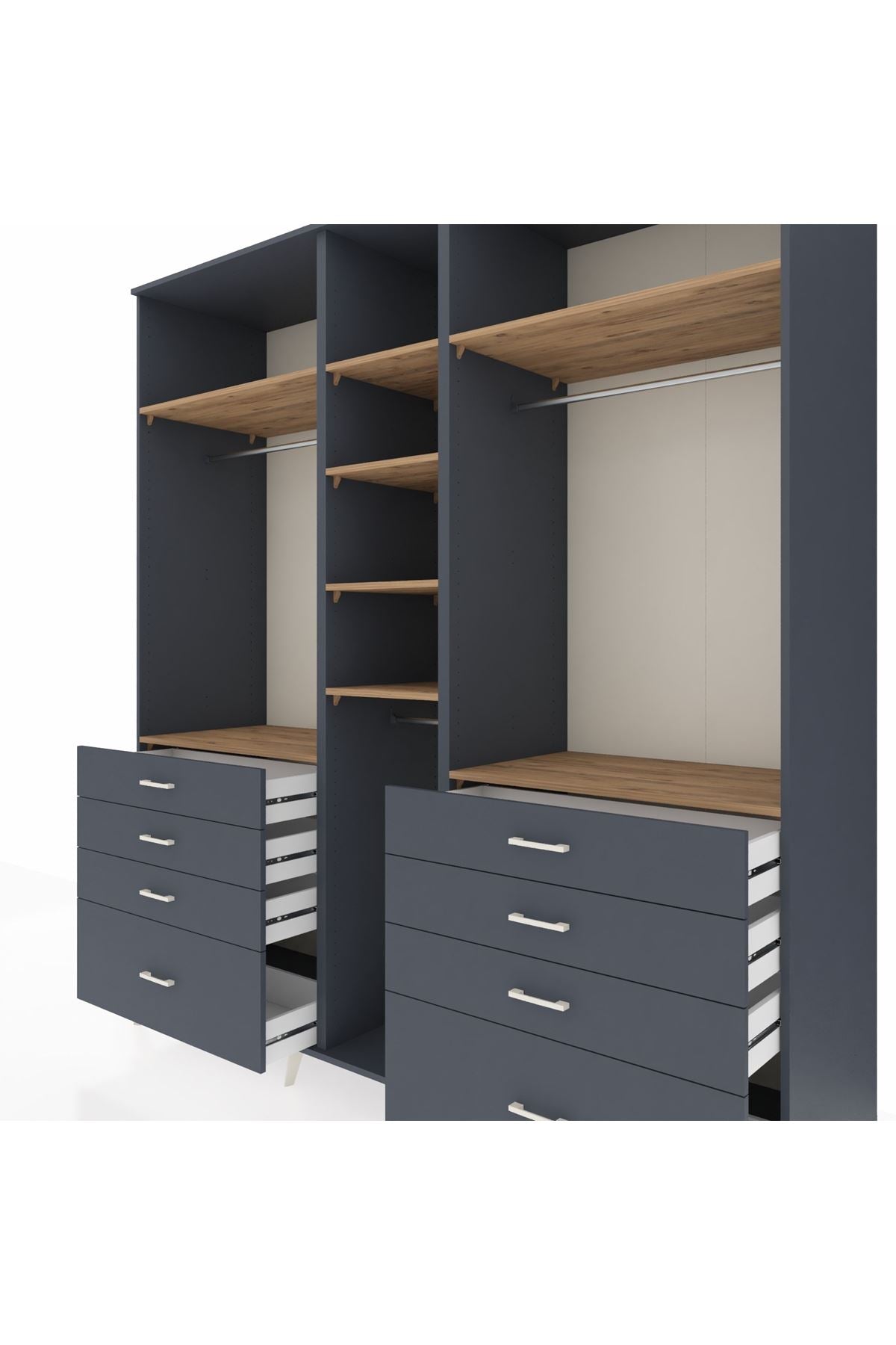 Kronos Dolap 8 Raflı 8 Çekmeceli 3 Askılı 220x59x243 - S784M008V11C