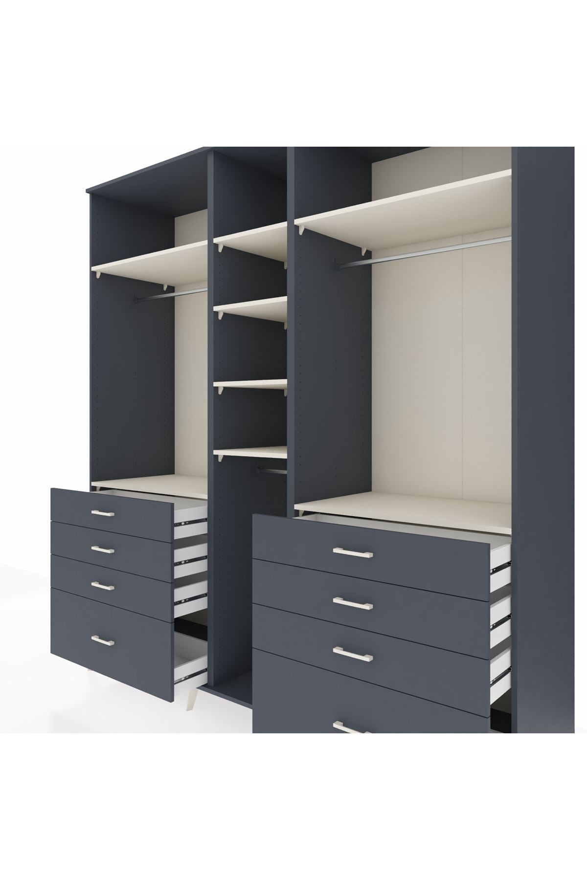 Kronos Dolap 8 Raflı 8 Çekmeceli 3 Askılı 220x59x243 - S784M008V14C