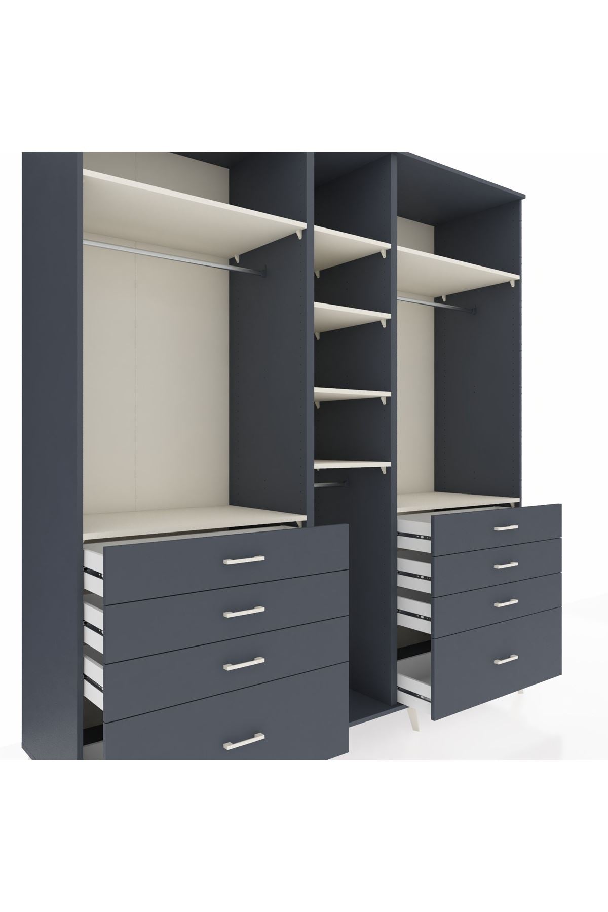 Kronos Dolap 8 Raflı 8 Çekmeceli 3 Askılı 220x59x243 - S784M008V14C
