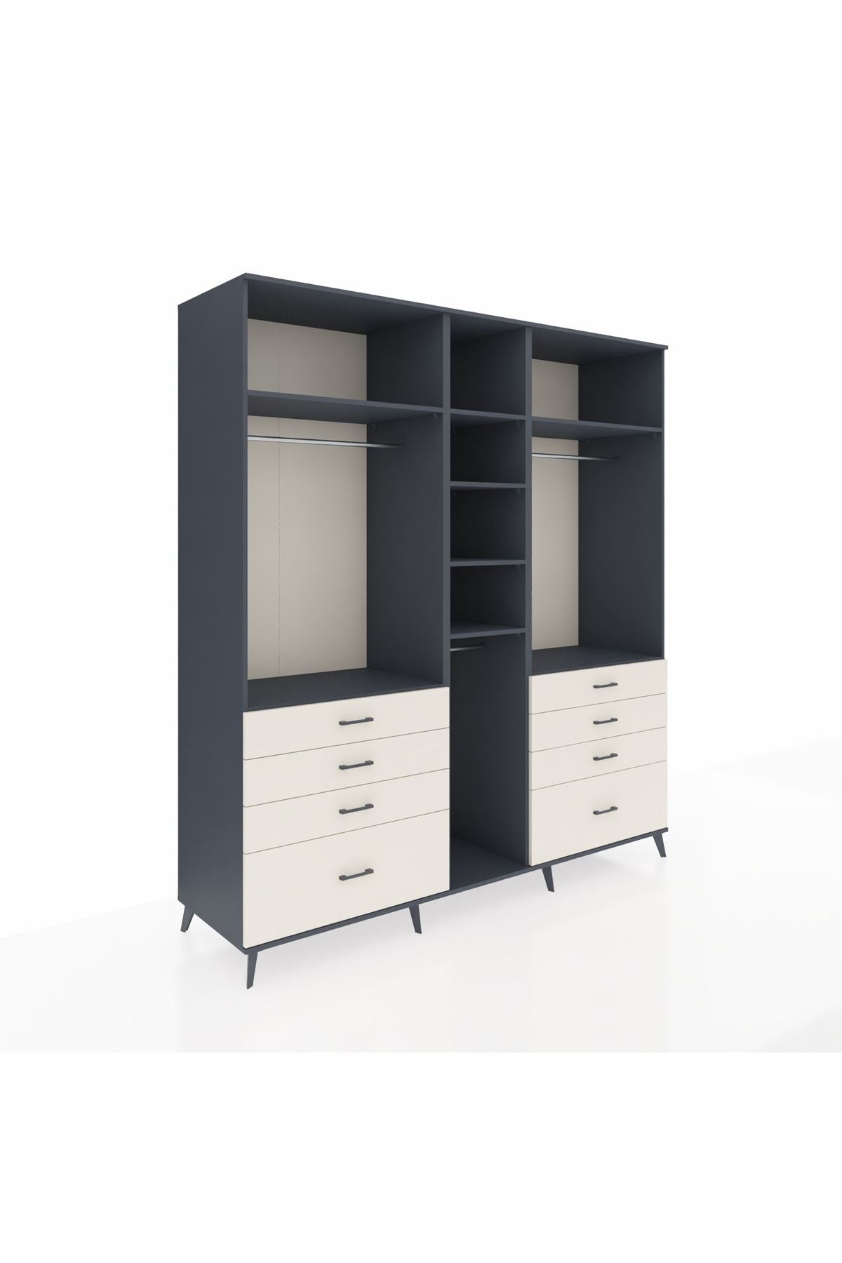 Kronos Dolap 8 Raflı 8 Çekmeceli 3 Askılı 220x59x243 - S784M008V16C