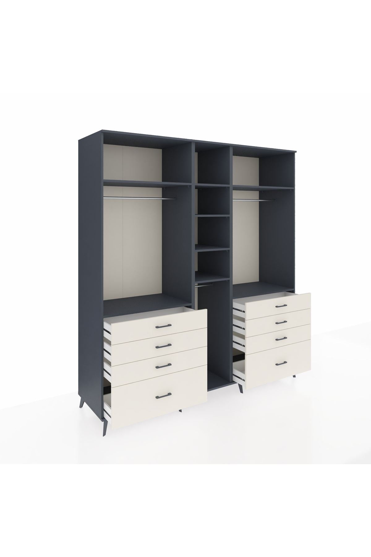 Kronos Dolap 8 Raflı 8 Çekmeceli 3 Askılı 220x59x243 - S784M008V16C