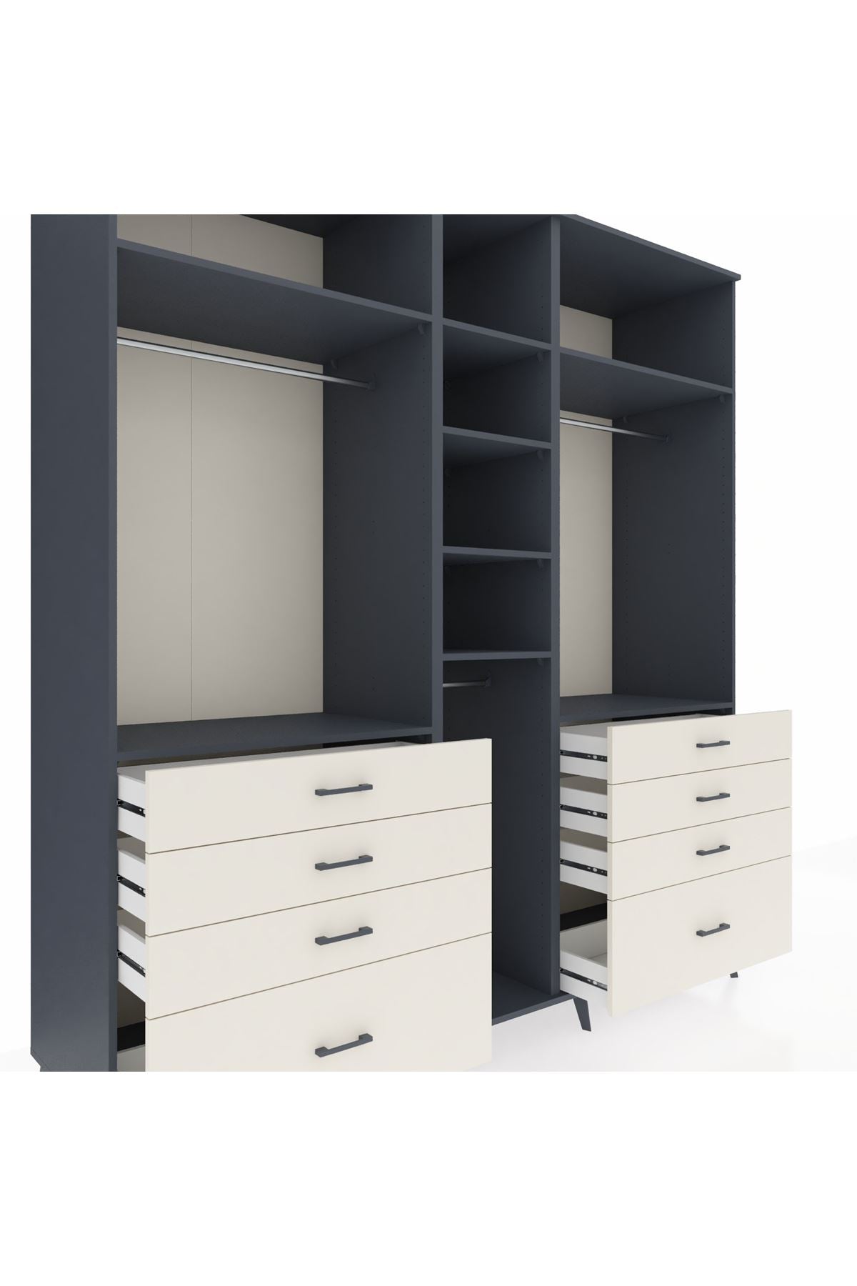 Kronos Dolap 8 Raflı 8 Çekmeceli 3 Askılı 220x59x243 - S784M008V16C